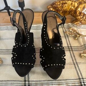Marc Fisher Black Suede Studded Heels